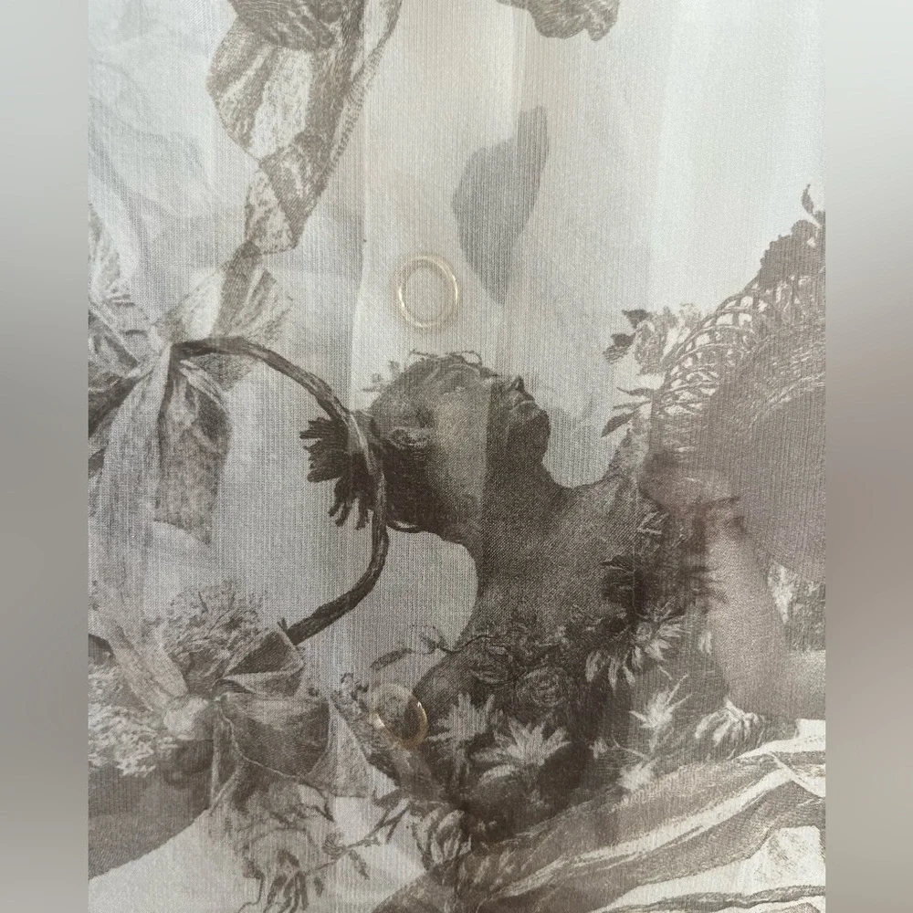 BURBERRY Amelie Bow neck Angel print Mulberry silk sheer long sleeve blouse - Picture 13 of 17